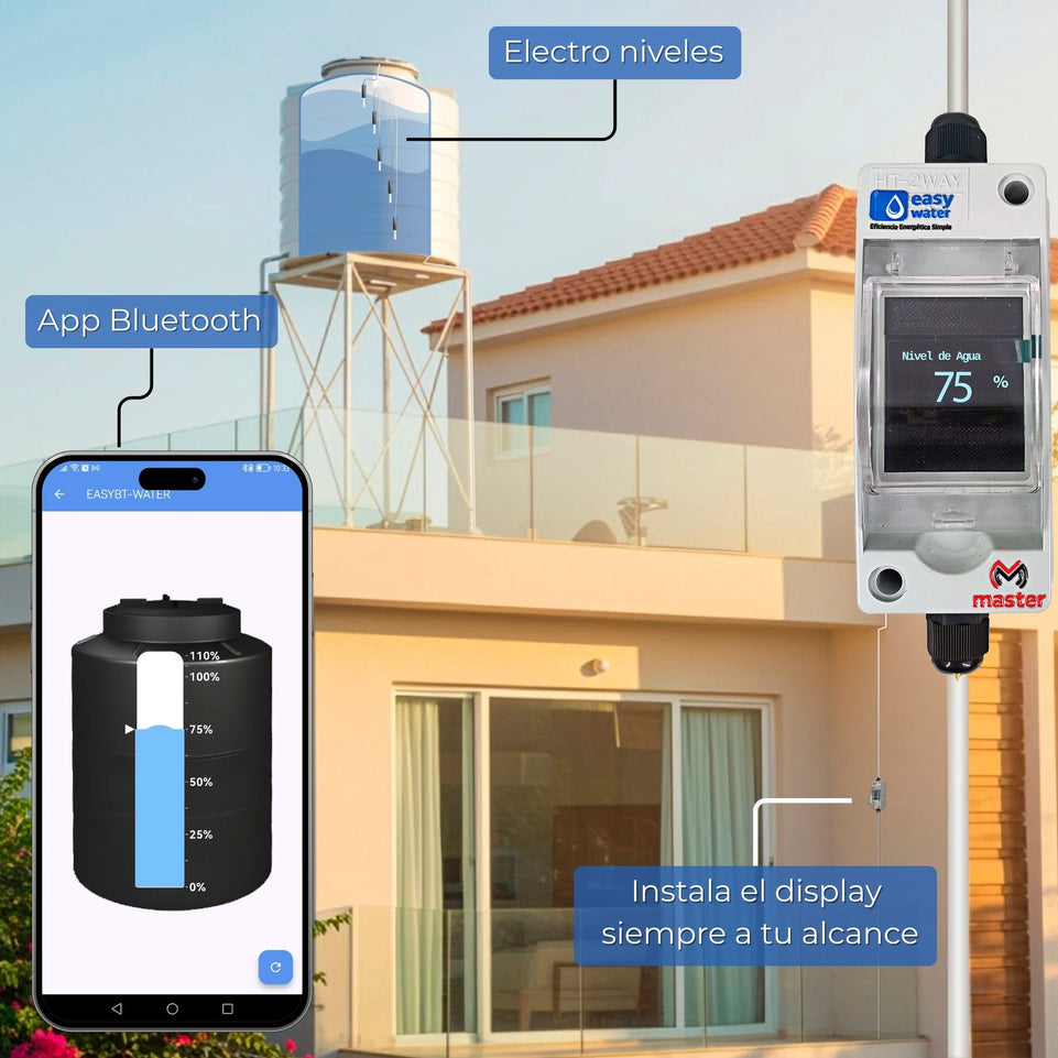 Sensor Medidor de Nivel de Agua para Tinaco o Cisterna Analógico Bluetooth | EASY-WATER