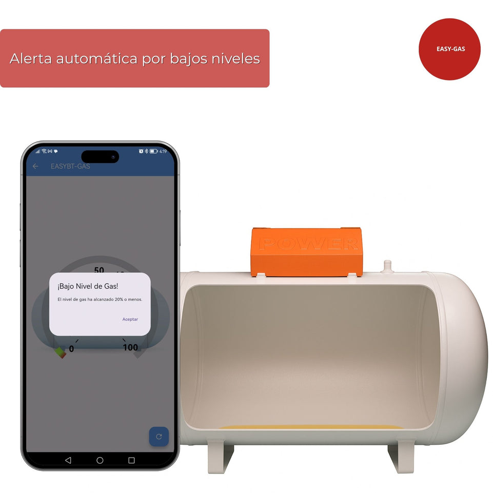 Sensor Medidor Digital de Gas para Tanque Estacionario Pantalla Integrada y con Alarma | EASY-GAS