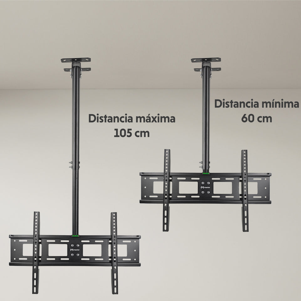 Soporte de Techo para TV y Pantallas 42”–80” | VESA 100x100–420x600, Altura Ajustable | HO-ROOF42-80