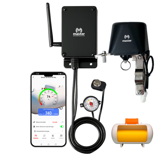 Sensor / Medidor Inteligente de Gas para Tanque Estacionario WiFi IP67 con Válvula Electrónica | IOT-GASSENSORV