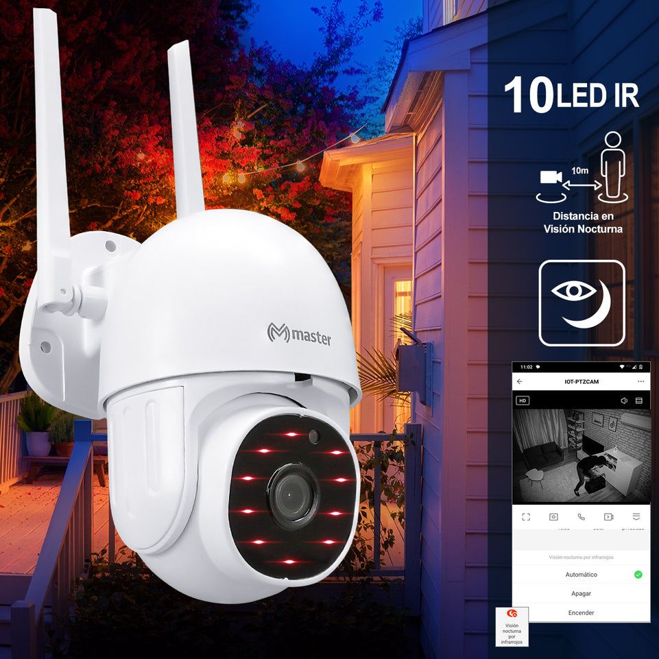 Cámara de Vigilancia Inteligente PTZ con Visión Nocturna y Control por App | IOT-PTZCAM