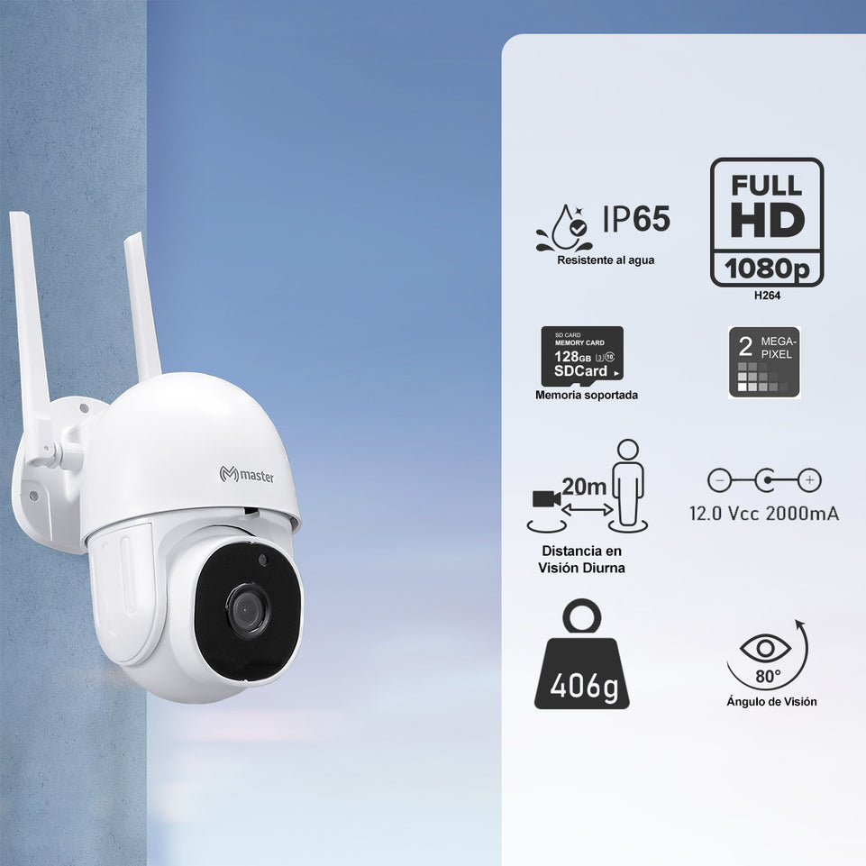 Cámara de Vigilancia Inteligente PTZ con Visión Nocturna y Control por App | IOT-PTZCAM