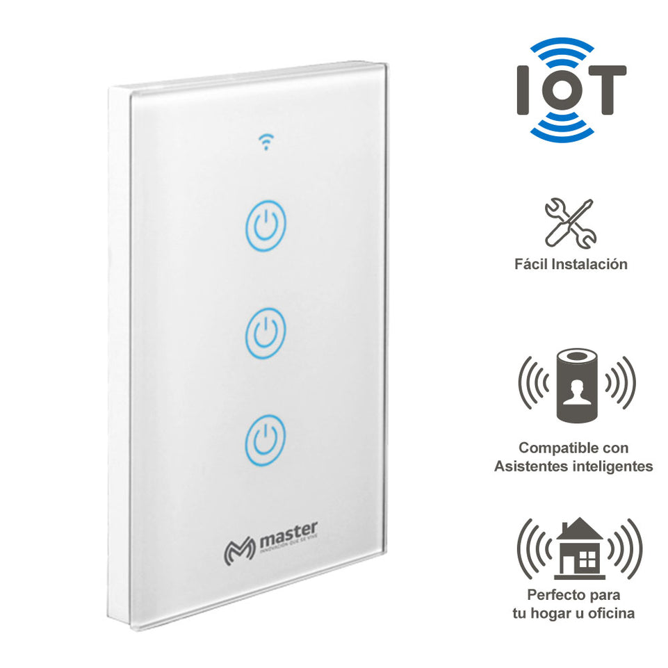 Interruptor Inteligente WiFi con 3 Apagadores | IOT-WSWITCH3