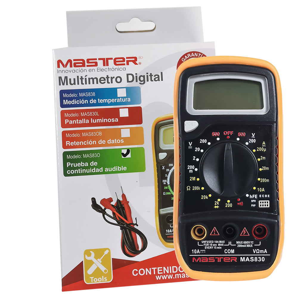 Multímetro digital portátil  MAS830L – Master Electronicos