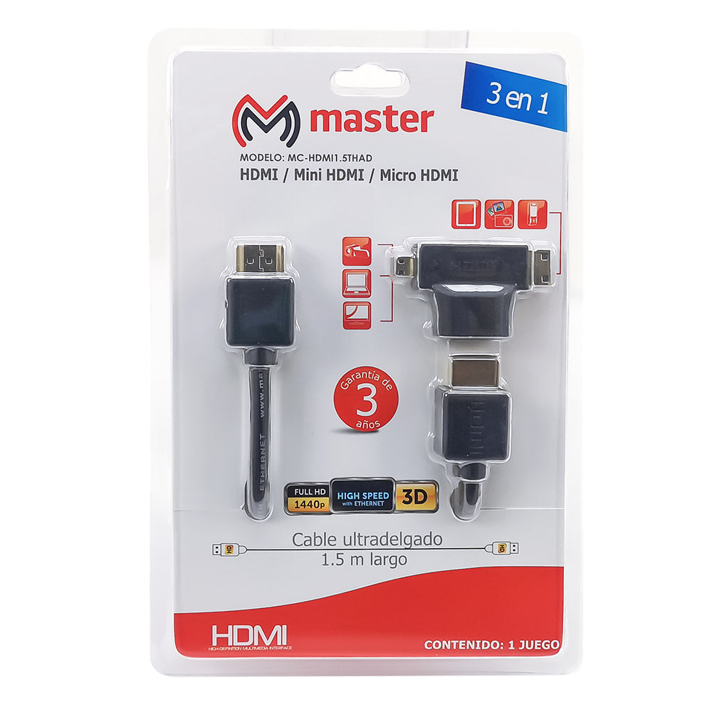 Cable HDMI ultra delgado | MC-HDMI1.5THAD
