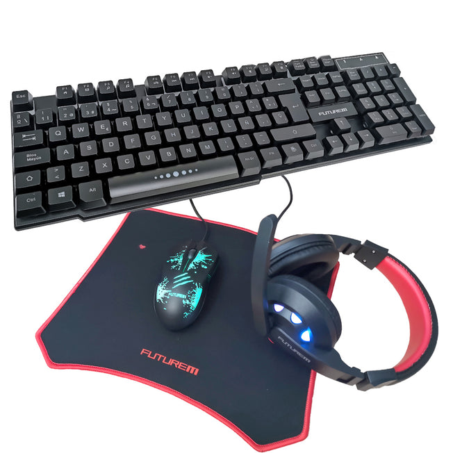 Kit De Teclado Gamer , Mouse, Audífonos y Mouse Pad de REGALO l MC-KITGAMEPRO