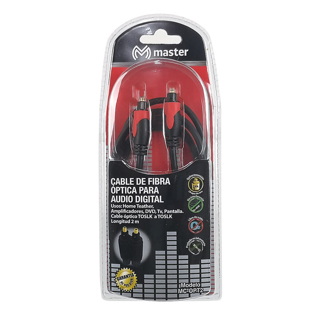 Cable de audio, fibra óptica 2m | MC-OPT2