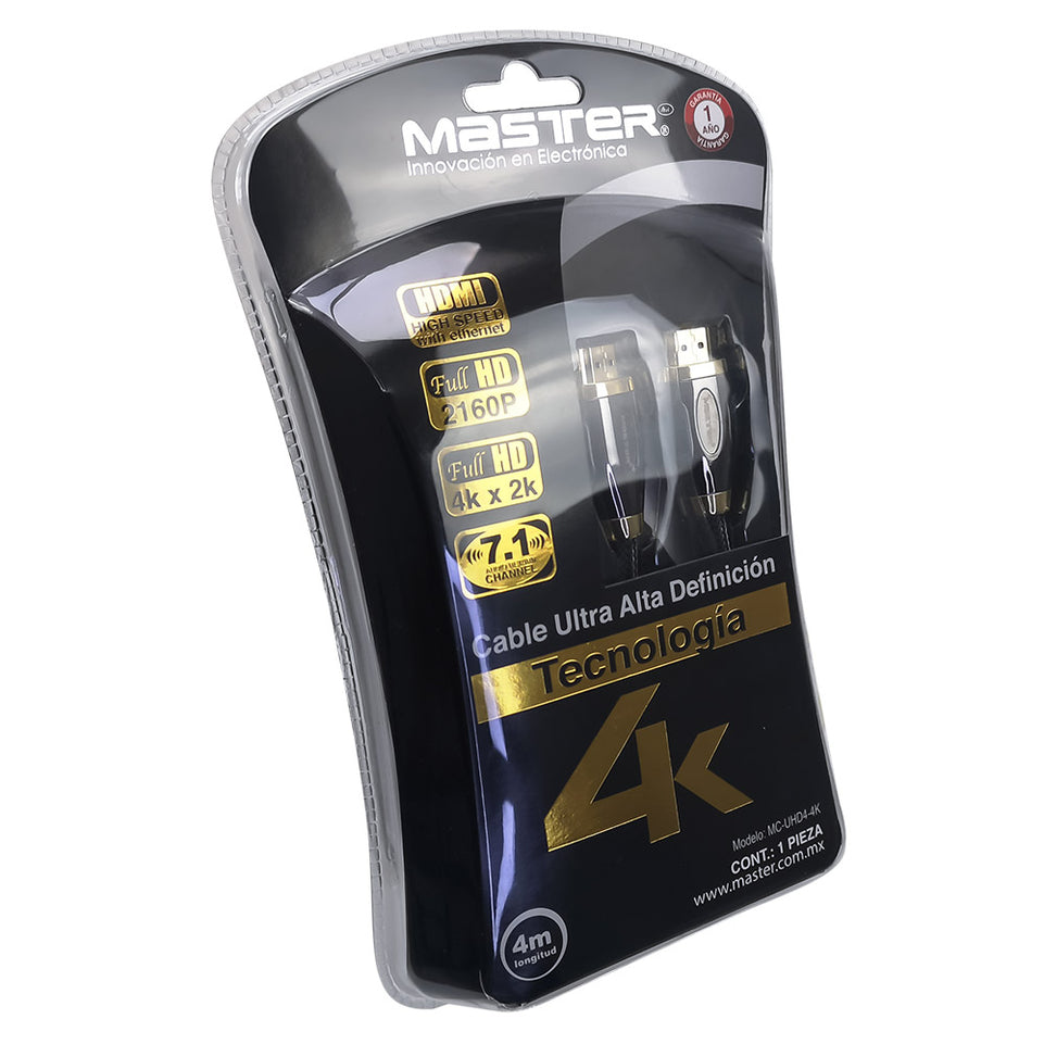 Cable HDMI MC-UHD4-4K: Ideal para HD, Full-HD, 2K y 4K