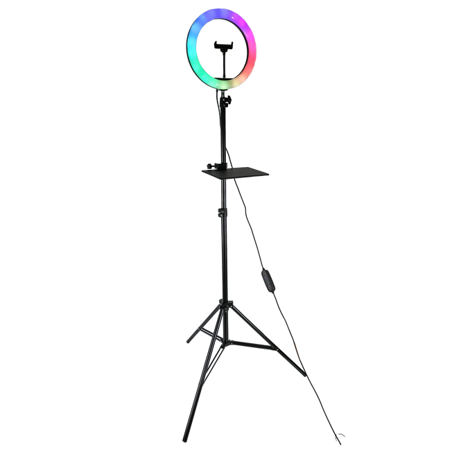 Aro de luz RGB con soporte ajustable y repisa | ML-RING10-2.10