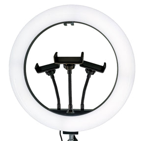 Aro de luz con 3 clips para celular luz blanca fría / luz cálida | ML-RING14-3