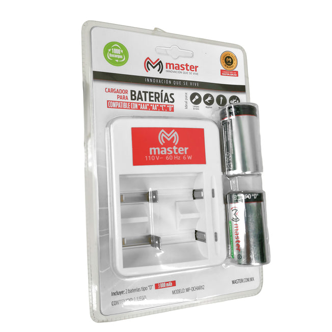 Cargador de Baterías Recargables Tamaño D – 2 Espacios