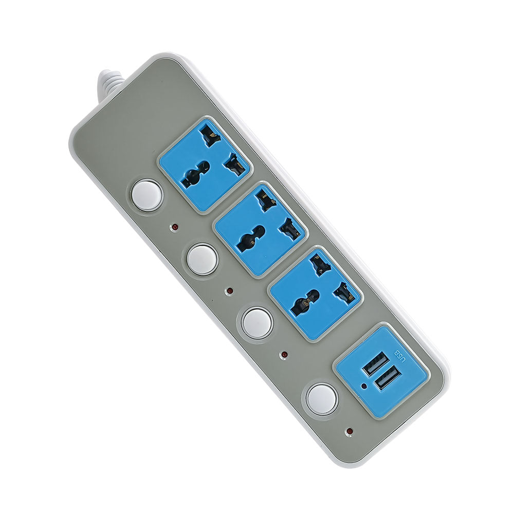 Multicontacto 3 entradas + 1 x2 USB | MP-MULTIC4N