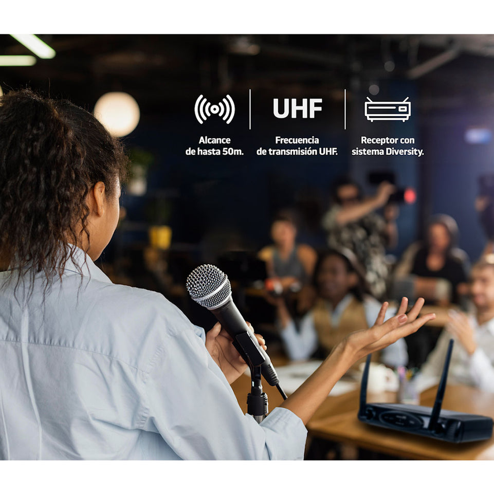 Micrófono inalámbrico de mano UHF Alcance de 50 Metros
