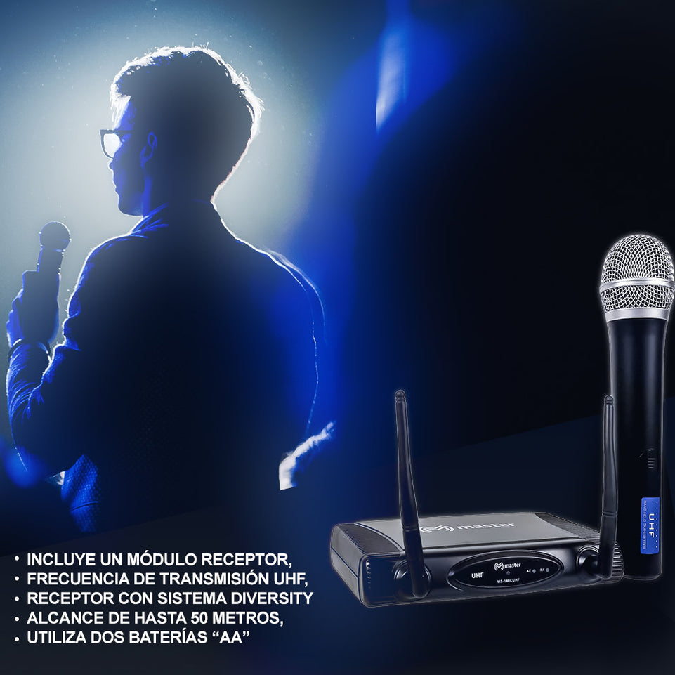 Micrófono inalámbrico de mano UHF Alcance de 50 Metros