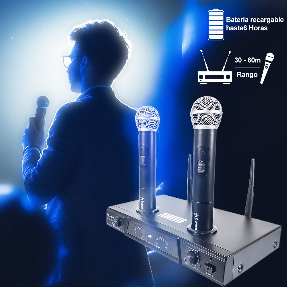 Microfonos Inalambricos Profesionales Microfonos UHF Profecional Systema  KARAOKE