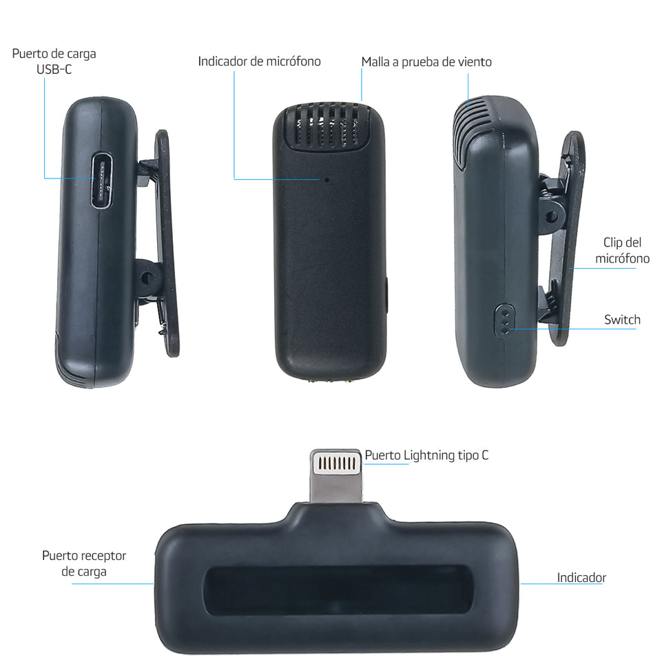 Micrófonos Lavalier Inalámbricos MS-MICLAV2BT