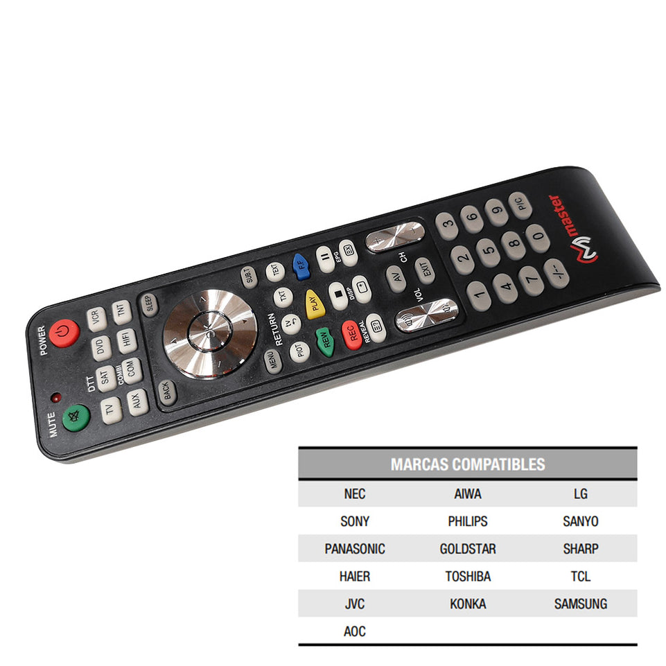 Control Remoto Universal 8 en 1 para TV, DVD, SKY, Audio y Más | RM-UNI8IN1