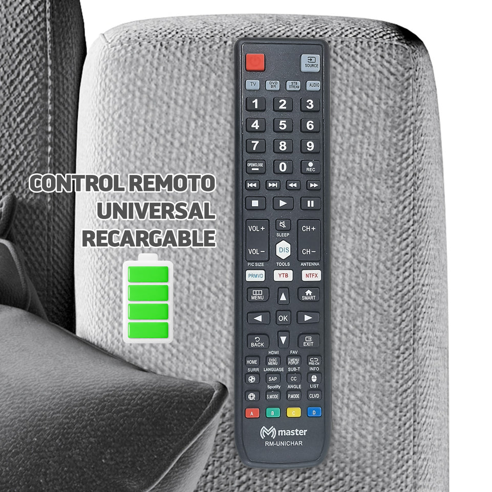Control Remoto Universal Recargable RM-UNICHAR | Sin Pilas y Ecológico