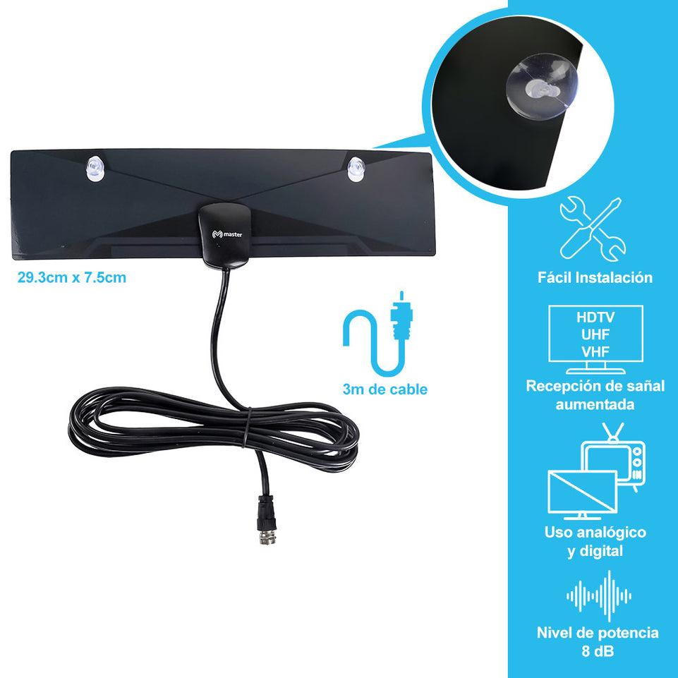 ANTENA DIGITAL MINI INTERIOR ANTENA DIGITAL PARA INTERIORES - TVANT-FLATMINI