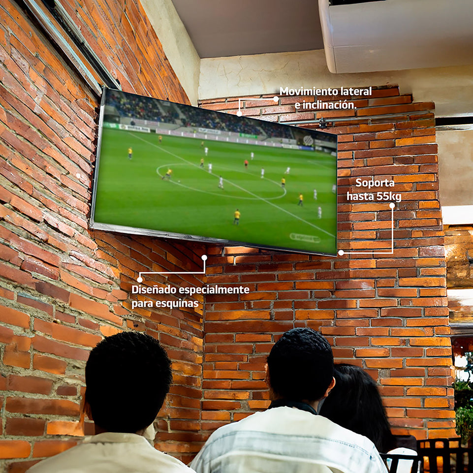 Soporte para TV de Esquina STEEL-CORNER 32” a 72” | Doble Brazo Abatible