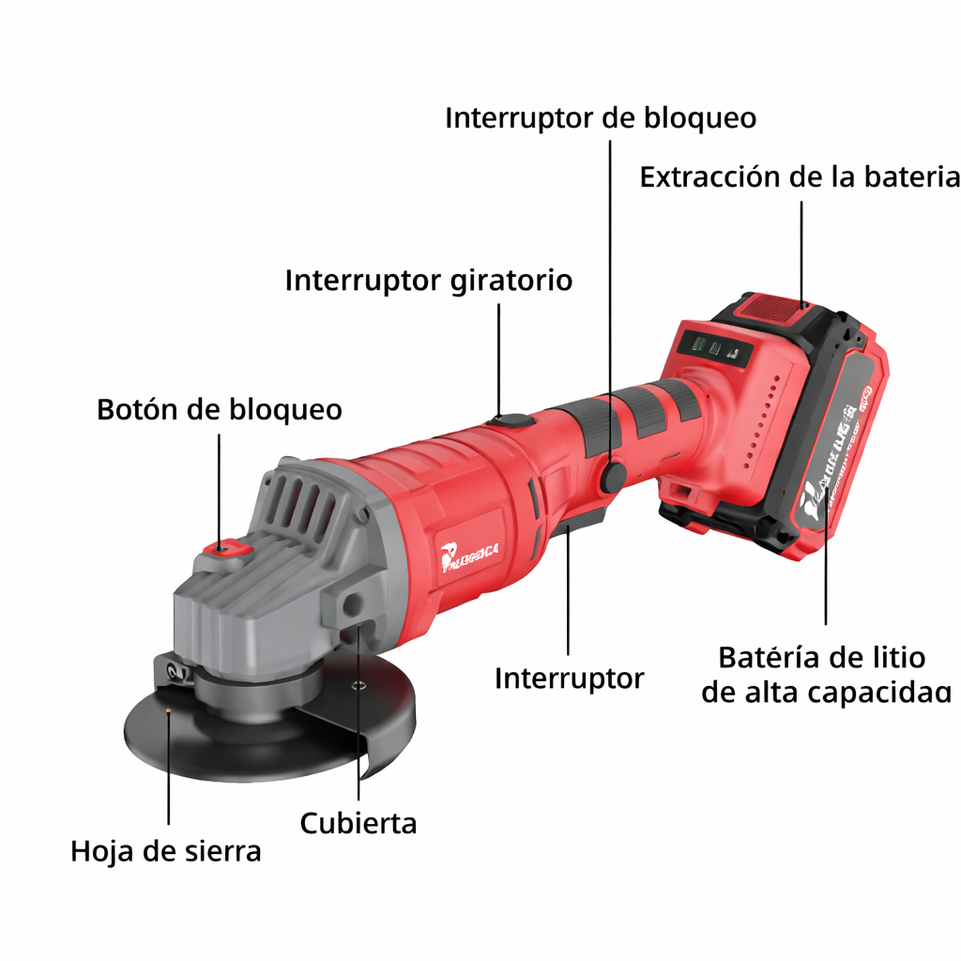 Esmeriladora Angular Inalámbrica 21V 125mm 9000rpm | 3B4530