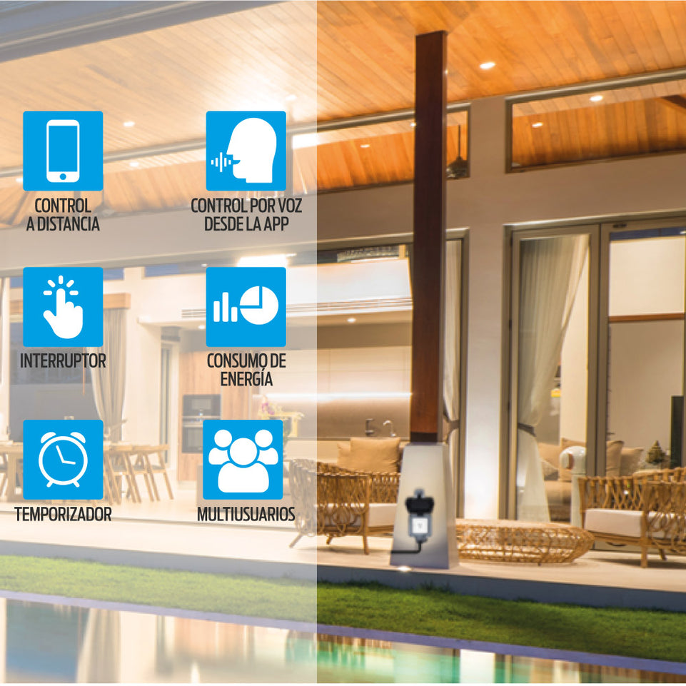 Contacto Exterior Inteligente WiFi IP55 15A | IOT-EXTPLUG15N