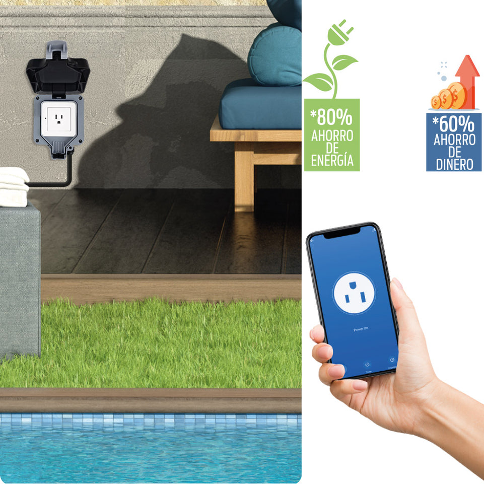 Contacto Exterior Inteligente WiFi IP55 15A | IOT-EXTPLUG15N