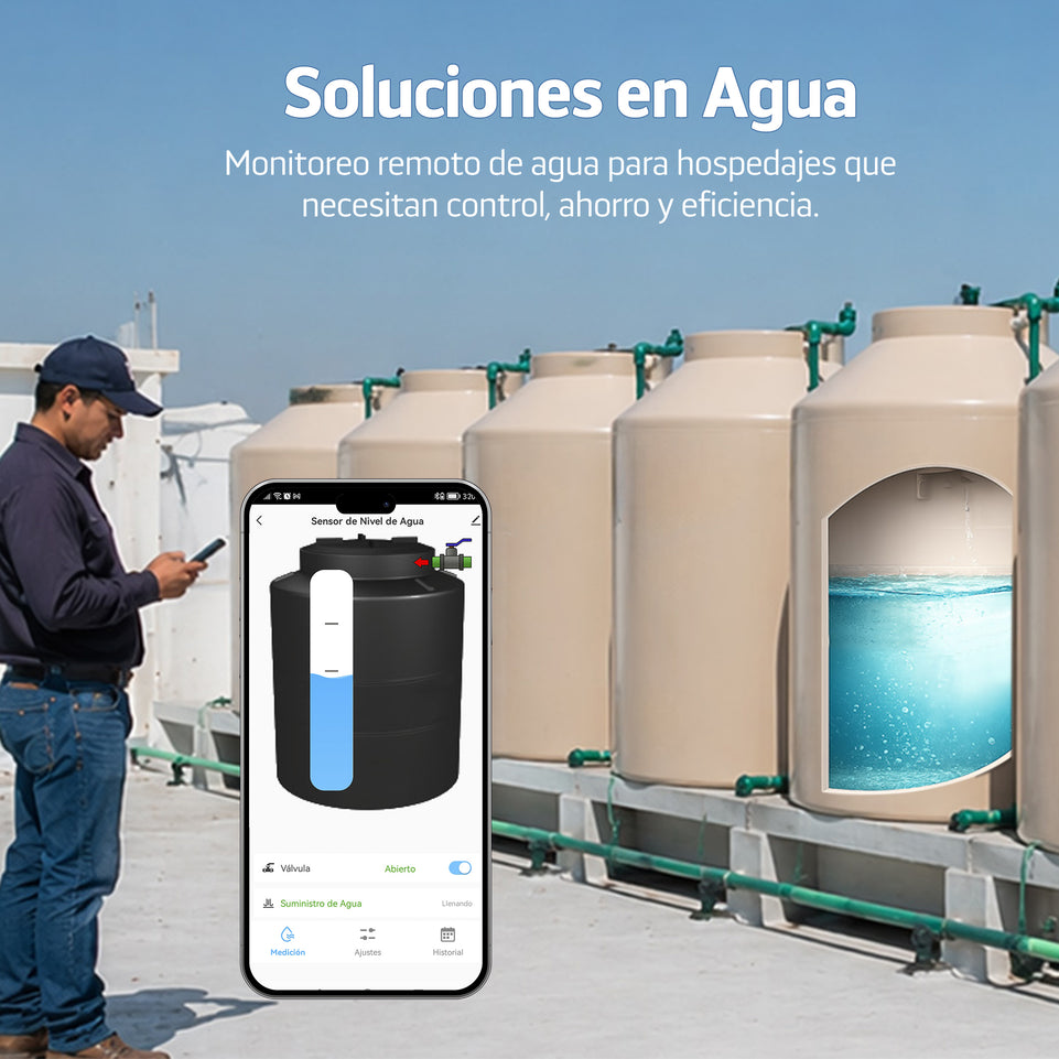 Sensor Medidor Inteligente de Nivel de Agua WiFi para Tinacos y Cisternas Compatible con Alexa | IOT-WATER