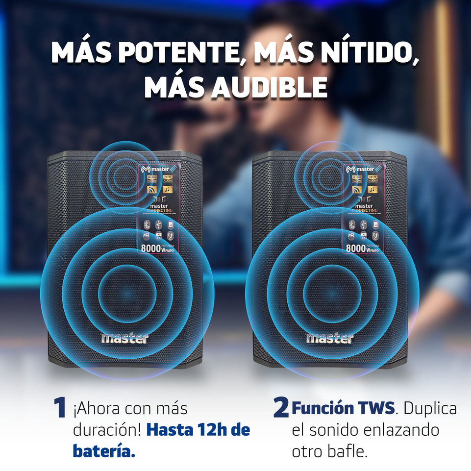 Reproductor de audio multiposiciones portátil 8000W | M1