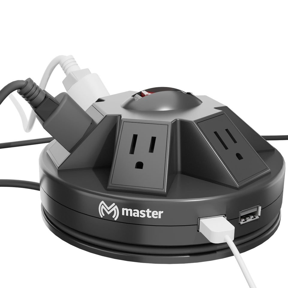 Multicontacto de escritorio con 6 entradas, supresión de picos y 2 puertos USB | MP-CIRCULO6