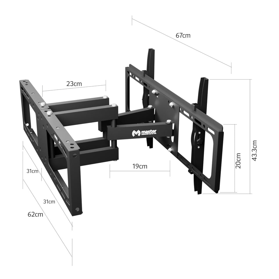Soporte para TV de Esquina STEEL-CORNER 32” a 72” | Doble Brazo Abatible