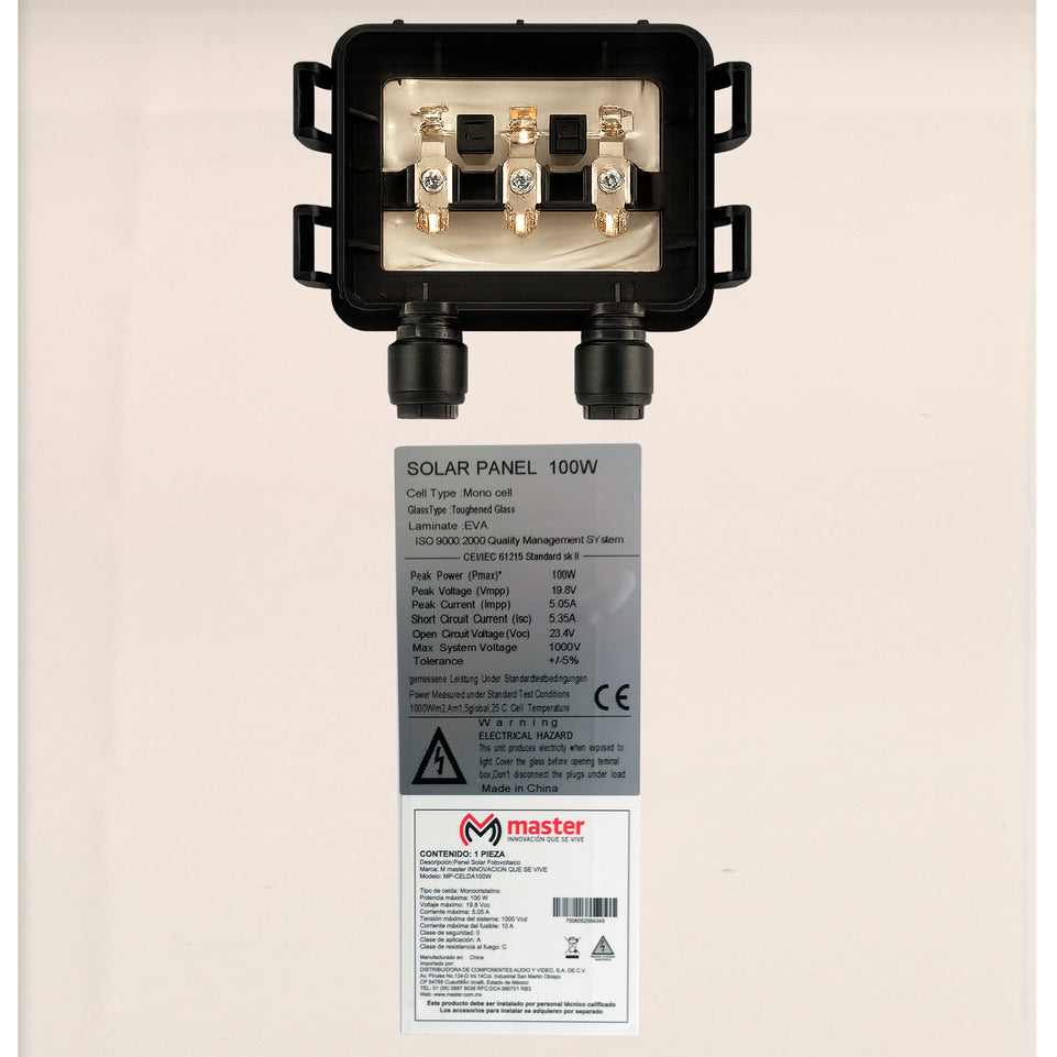 Panel Solar 100W Policristalino MP-CELDA100W – Marco de Aluminio y Conexión Rápida