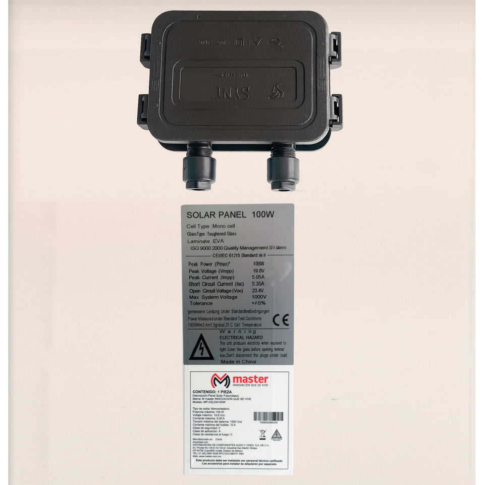 Panel Solar 100W Policristalino MP-CELDA100W – Marco de Aluminio y Conexión Rápida