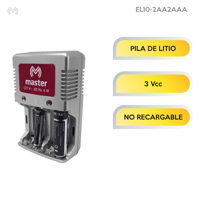 Cargador de Baterías AA, AAA y 9V – 6W