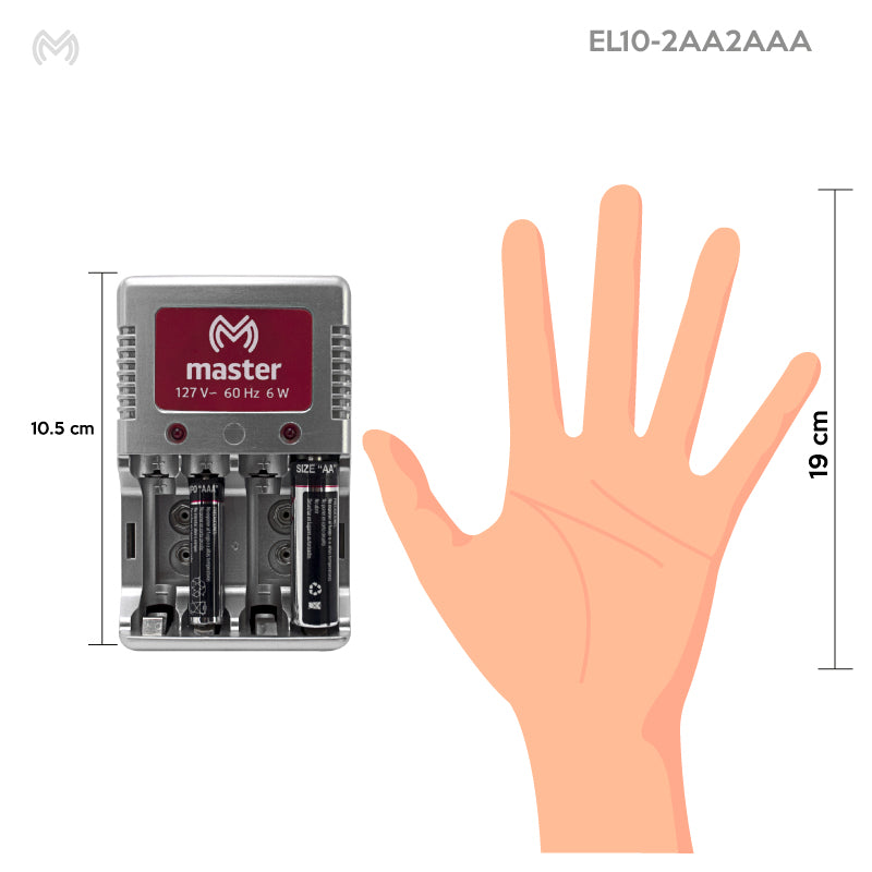 Cargador de Baterías AA, AAA y 9V – 6W