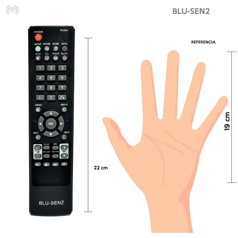 Control Universal BluSens Audiovox Blue Point Funda Incluida Universal LCD  LED SMART TV