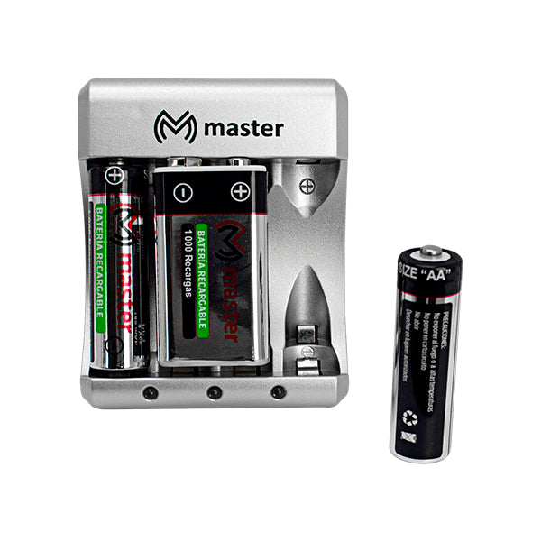 Mini Cargador de Baterías AA y 9V Portátil