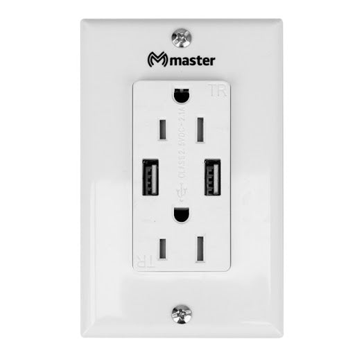 Placa de pared con puerto USB  MP-CONDUSB – Master Electronicos