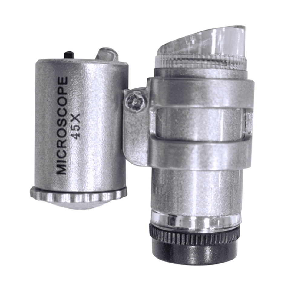 Mini microscopio de bolsillo con 45x y luz led | WE-MG1008MICROS