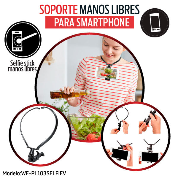 Selfie stick soporte de manos libres para smartphone | WE-PL103SELFIE