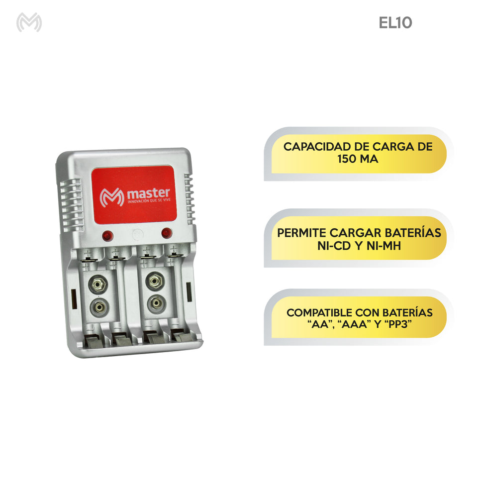 Cargador de Baterías AA, AAA y 9V – 6W