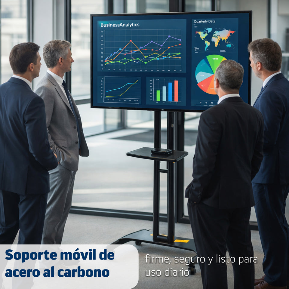 Soporte Móvil de Piso para Pantallas con Repisa