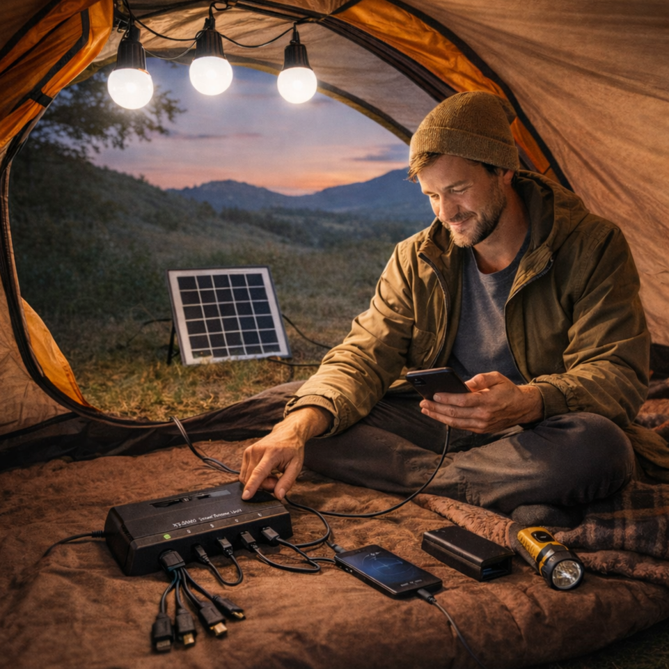 KIT CELDA SOLAR 5W 2 FOCOS | MP-KIT5W