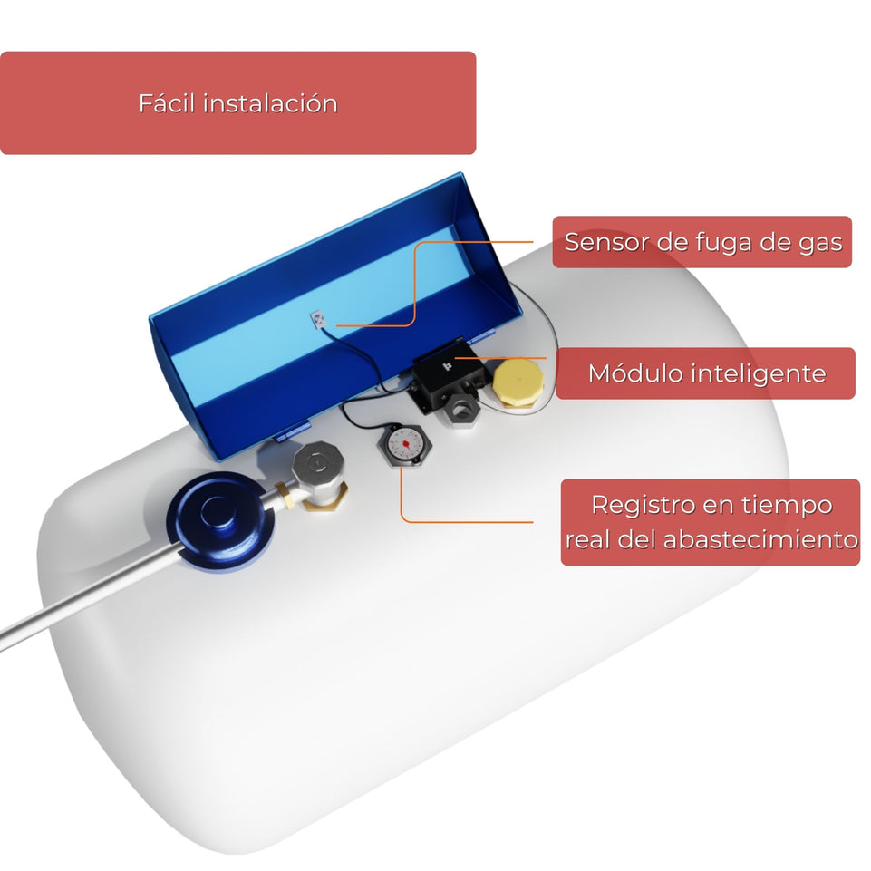 Sensor / Medidor Inteligente de Gas para Tanque Estacionario WiFi IP67 con Válvula Electrónica | IOT-GASSENSORV