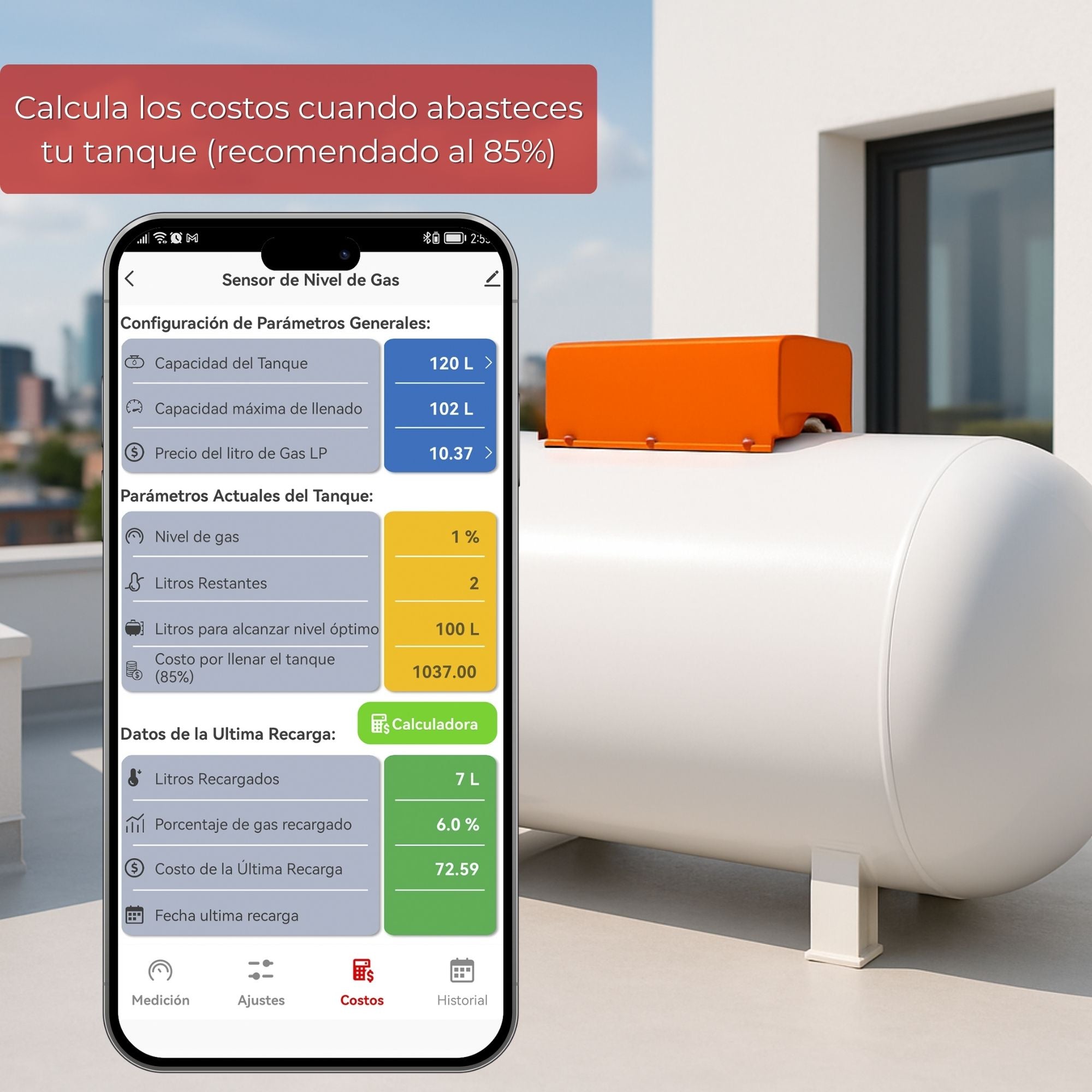 Sensor / Medidor Inteligente de Gas para Tanque Estacionario WiFi IP67 con Válvula Electrónica | IOT-GASSENSORV