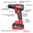 Taladro de Impacto Inalámbrico 21V  55Nm 2 Velocidades | 3B4522