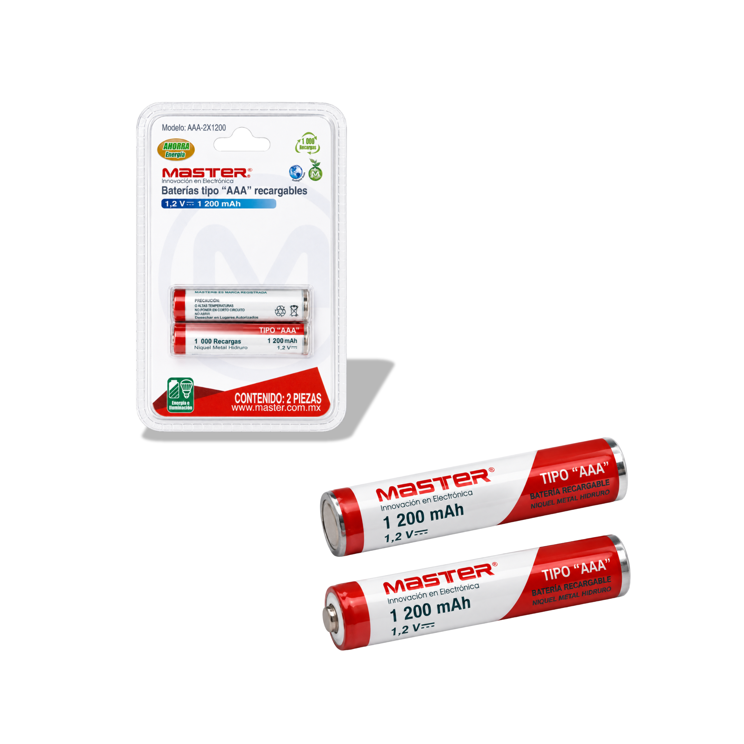 Baterías Recargables AAA 1.5V 1200mAh NiMH – Pack con 2 Piezas