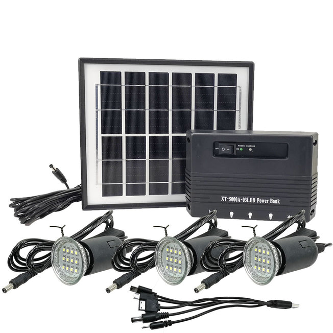 KIT CELDA SOLAR 5W 2 FOCOS - MP-KIT5W