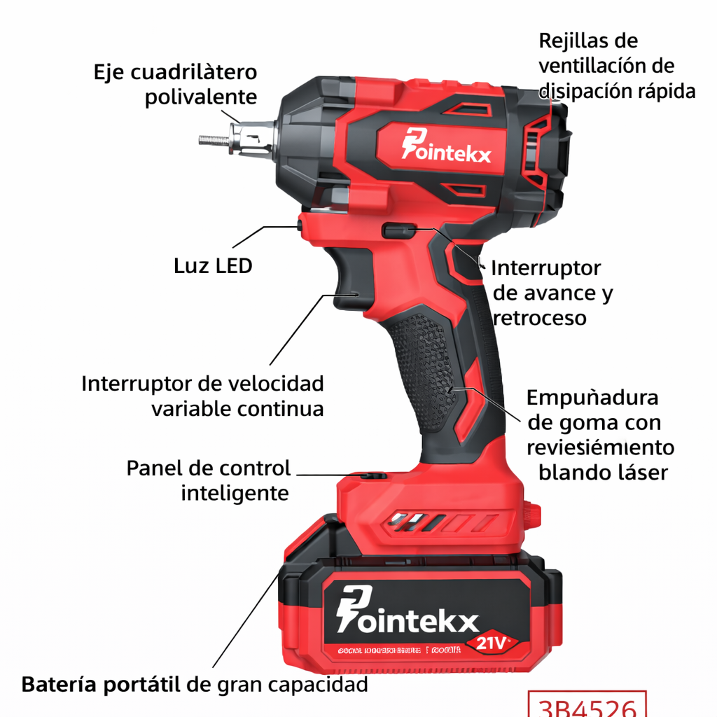 Llave de Impacto 21V 500N Velocidad Variable | 3B4526
