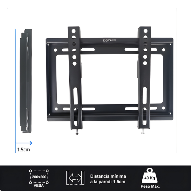 Kit de soporte fijo para pantalla de 14" a 43" y Antena